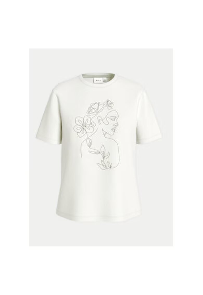 Vila Tricou dama - 304932120 - Bumbac organic - Alb - Alb