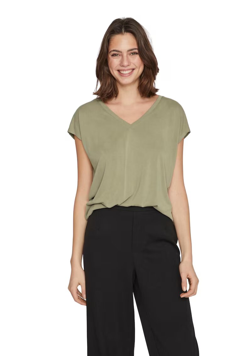 Vila Tricou dama - Modal/Poliester - Verde - Verde