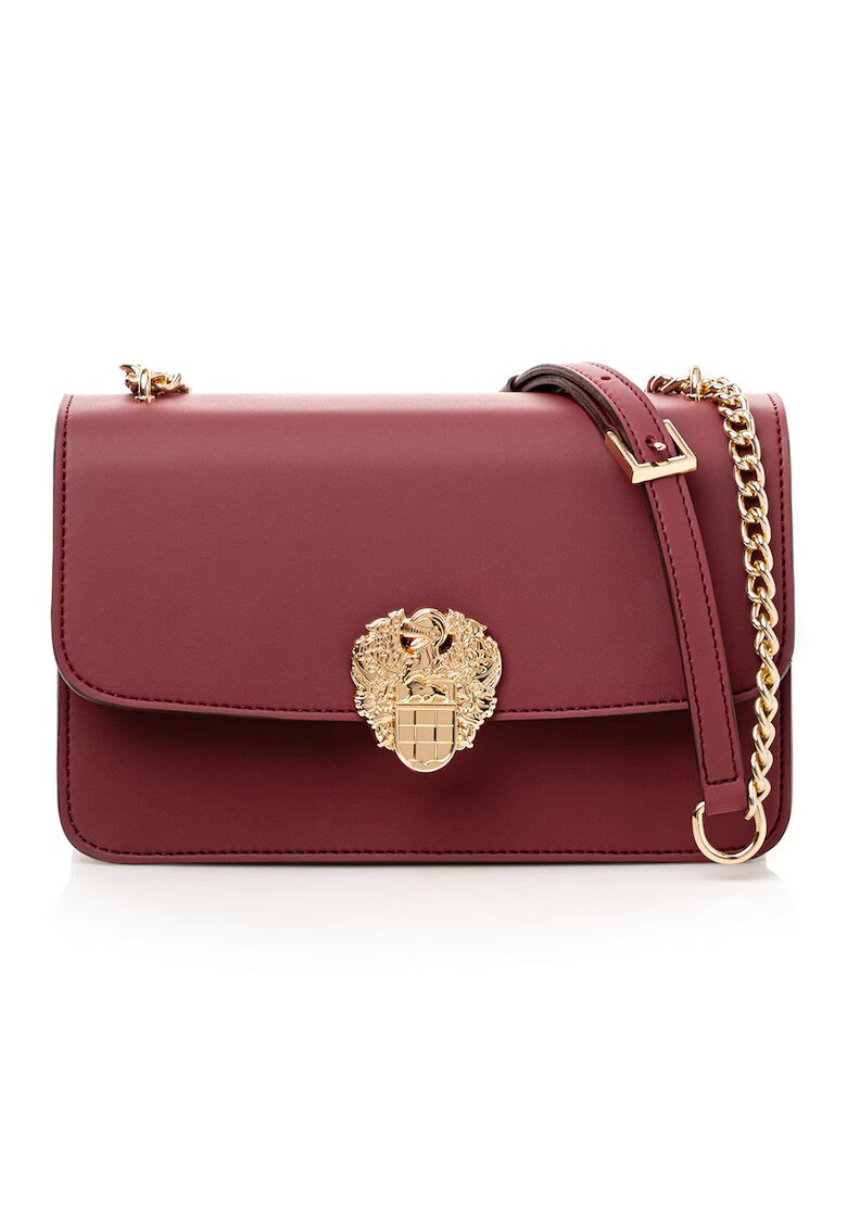 Vince Camuto Geanta crossbody din piele ecologica cu bareta din lant - Rosu inchis