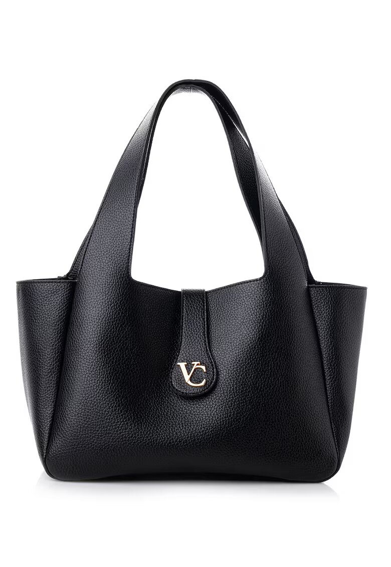 Vince Camuto Geanta de piele ecologica cu logo metalic - Negru
