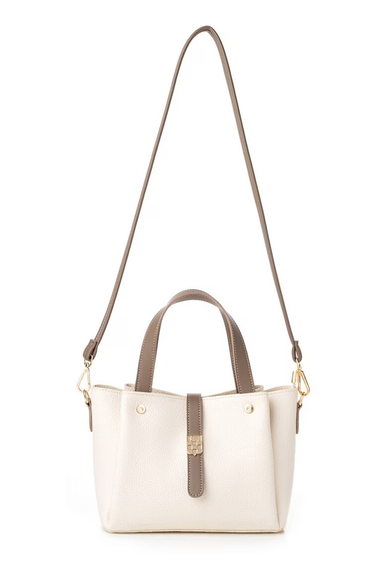 Vince Camuto Geanta din piele ecologica cu bareta de umar detasabila - Crem - 19x25x11