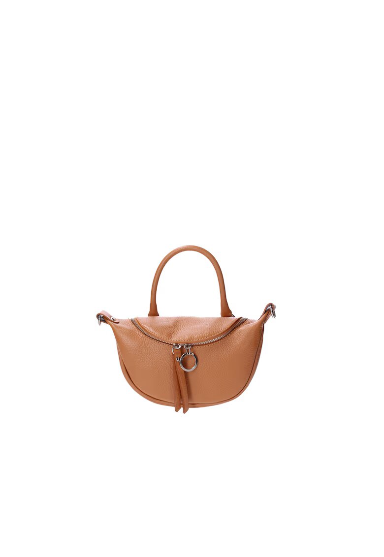 Viola Castellani Geanta crossbody de piele - Caramel
