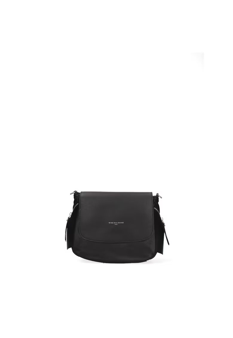 Virginia Rhine Geanta crossbody din piele cu clapa - Negru