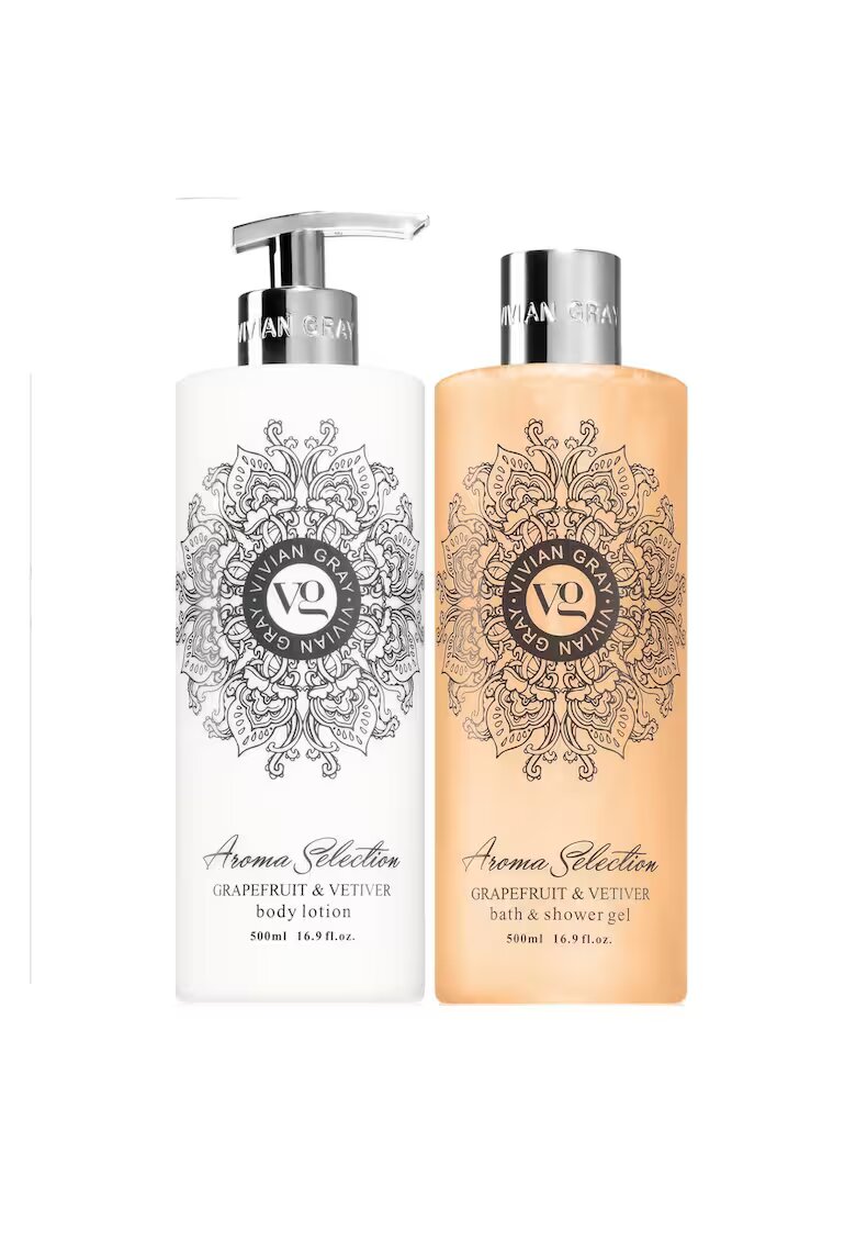 Vivian Gray Set Lotiune de corp Aroma Selection Grapefruit & Vetiver - Unisex - 500 ml + Gel de dus - 500 ml