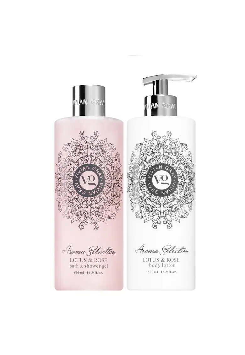 Vivian Gray Set Lotiune de corp Aroma Selection Lotus & Rose - Unisex - 500 ml + Gel de dus - 500 ml