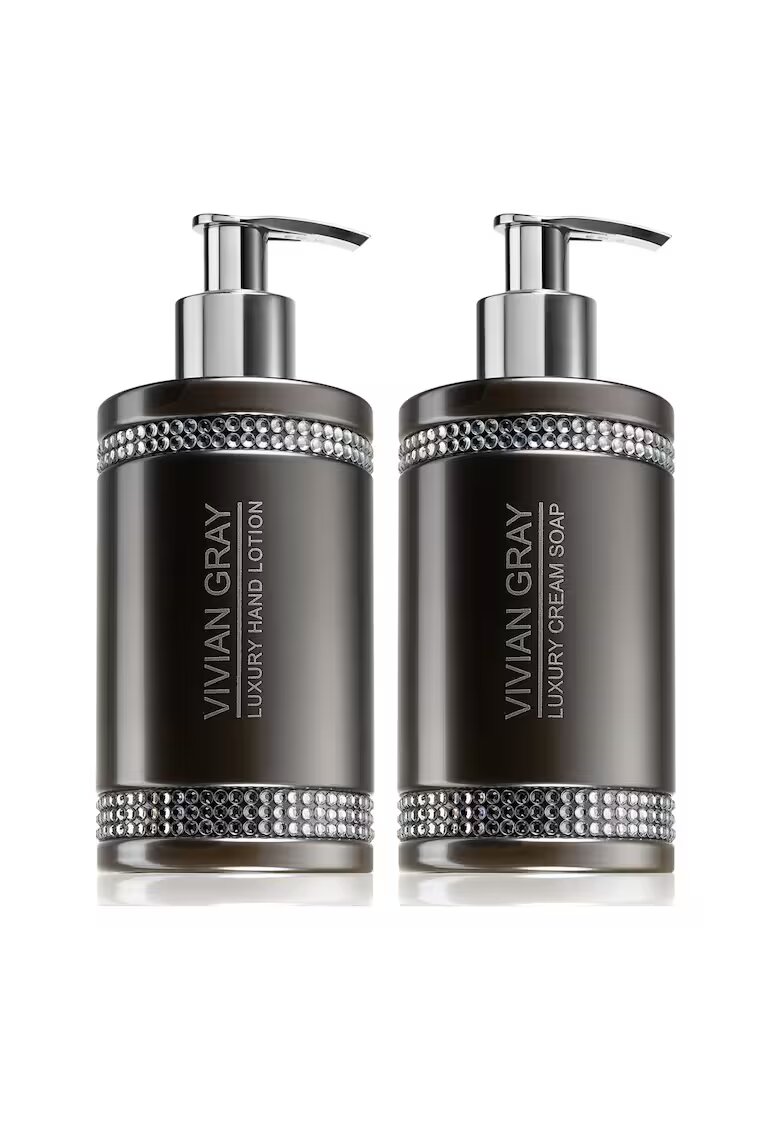 Vivian Gray Set Sapun lichid Crystals Gray - Unisex - 250 ml + Crema de maini - 250 ml