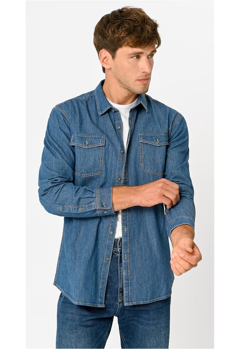 Volcano Camasa barbati - denim - Regular Fit - K-Teny - Albastru