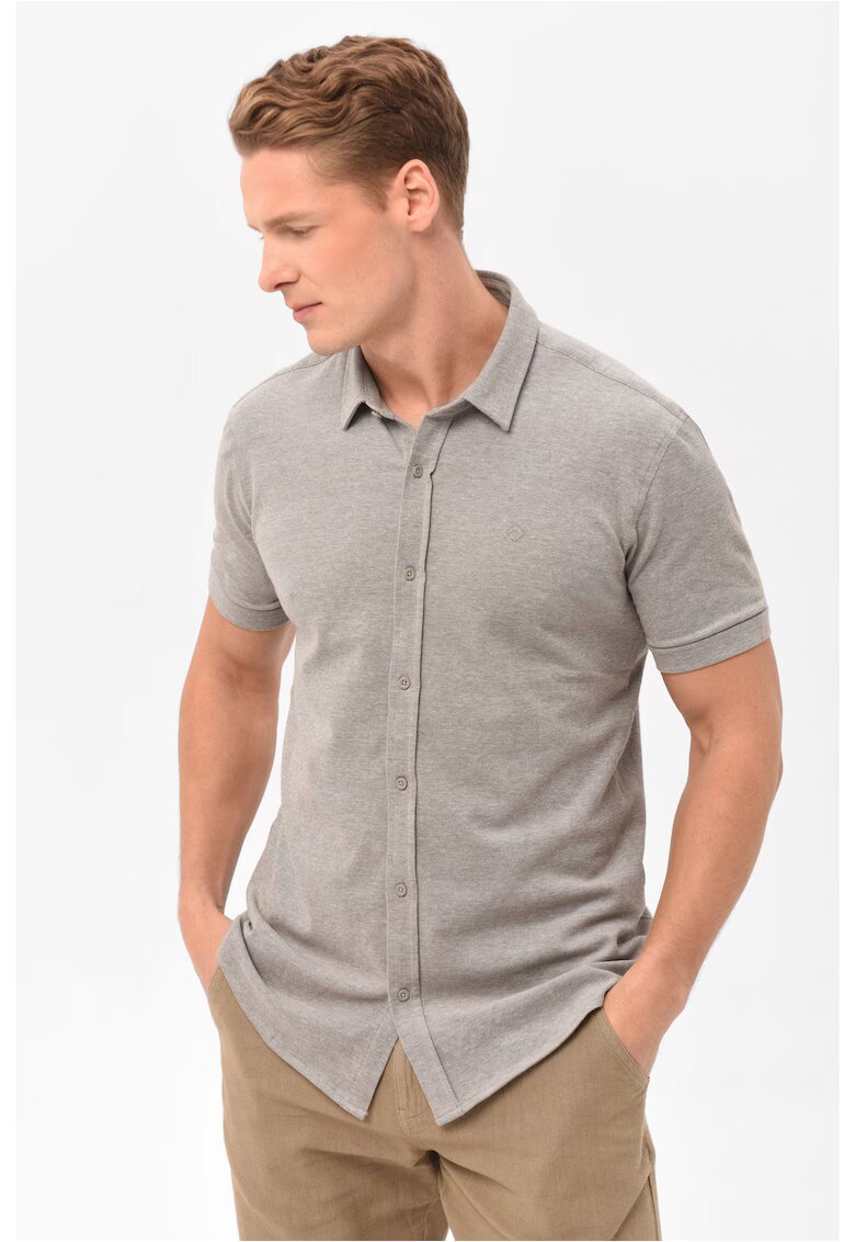 Volcano Camasa cu maneci scurte C-Xewir pentru barbati - Gri - Slim Fit