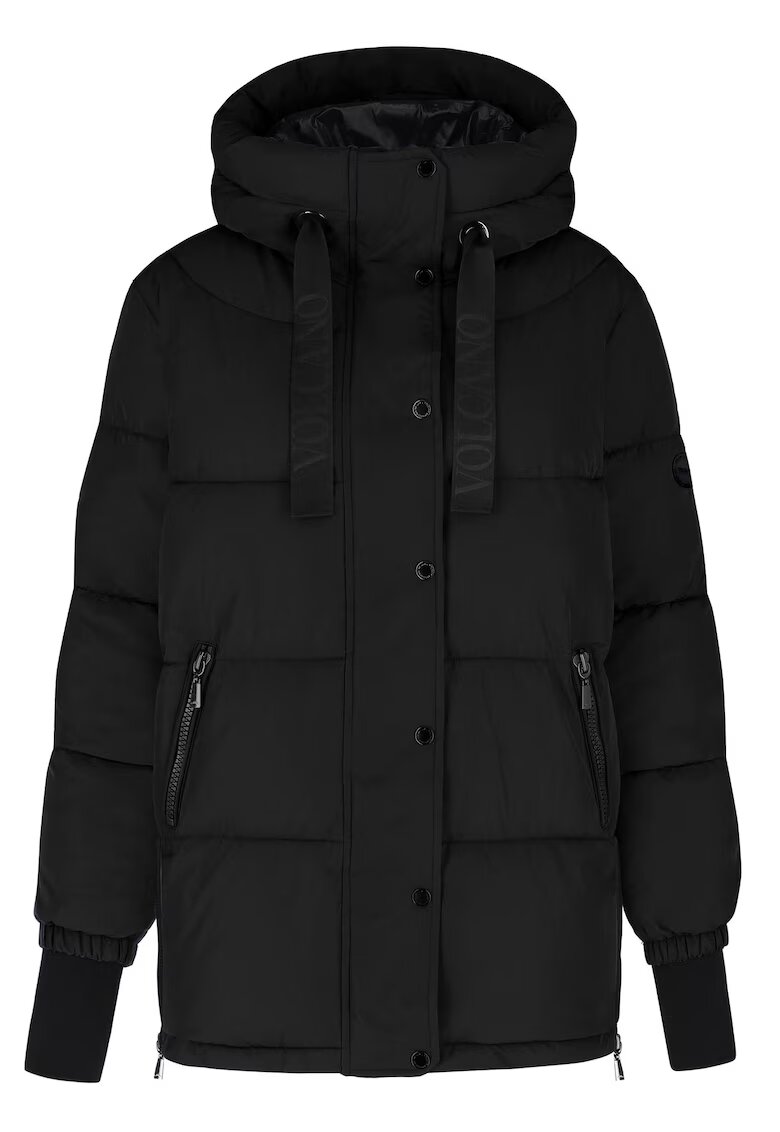 Volcano Geaca de iarna matlasata cu gluga - dama - fermoar bidirectional - J-Blis - Neagra - Negru