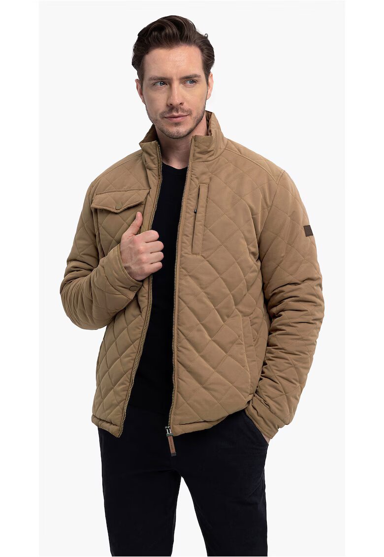 Volcano Geaca matlasata casual - barbati - guler ridicat - buzunare - J-Stony - Bej - Bej