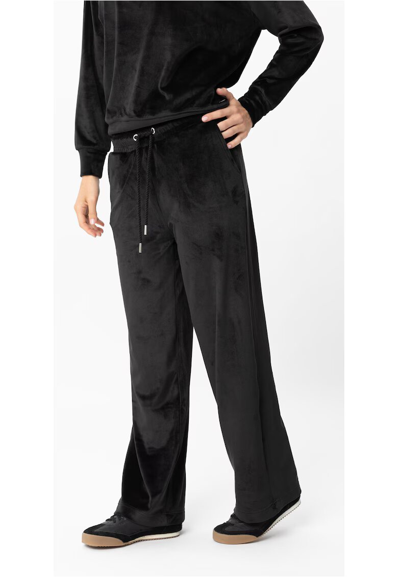 Volcano Pantaloni de trening din velur cu croiala ampla - N-Case - Negru - Negru