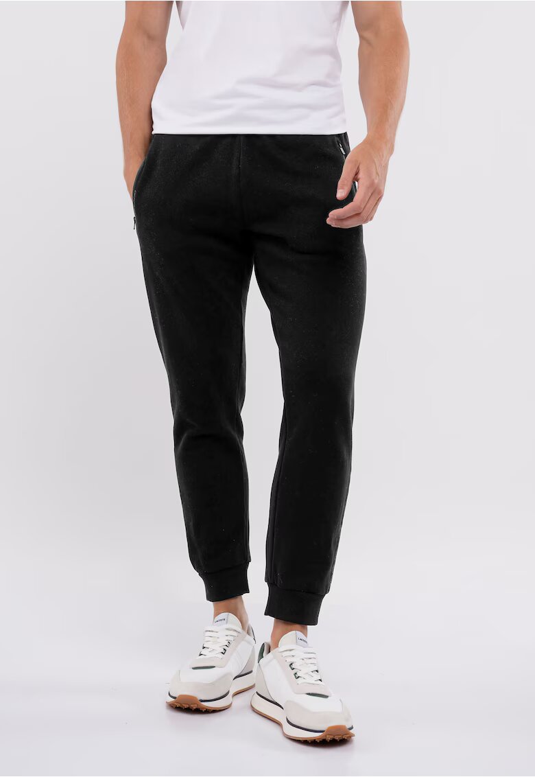 Volcano Pantaloni jogger din amestec de bumbac cu buzunare si fermoar - N-Nicer - Negru - Negru