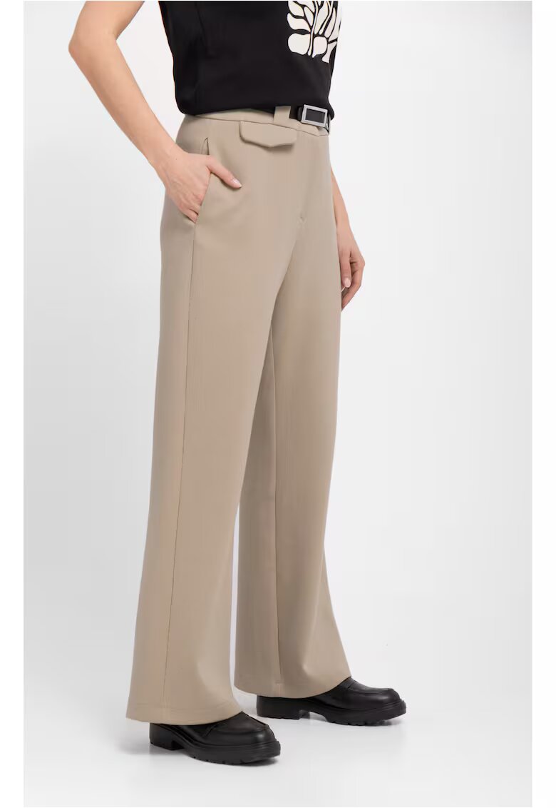 Volcano Pantaloni lungi eleganti pentru dama cu picior lat R-Milen - bej - Bej