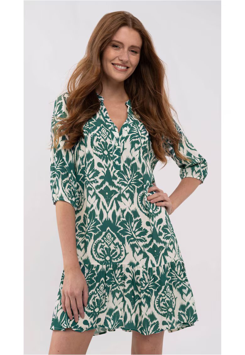 Volcano Rochie G-Peonia - verde cu model - Verde