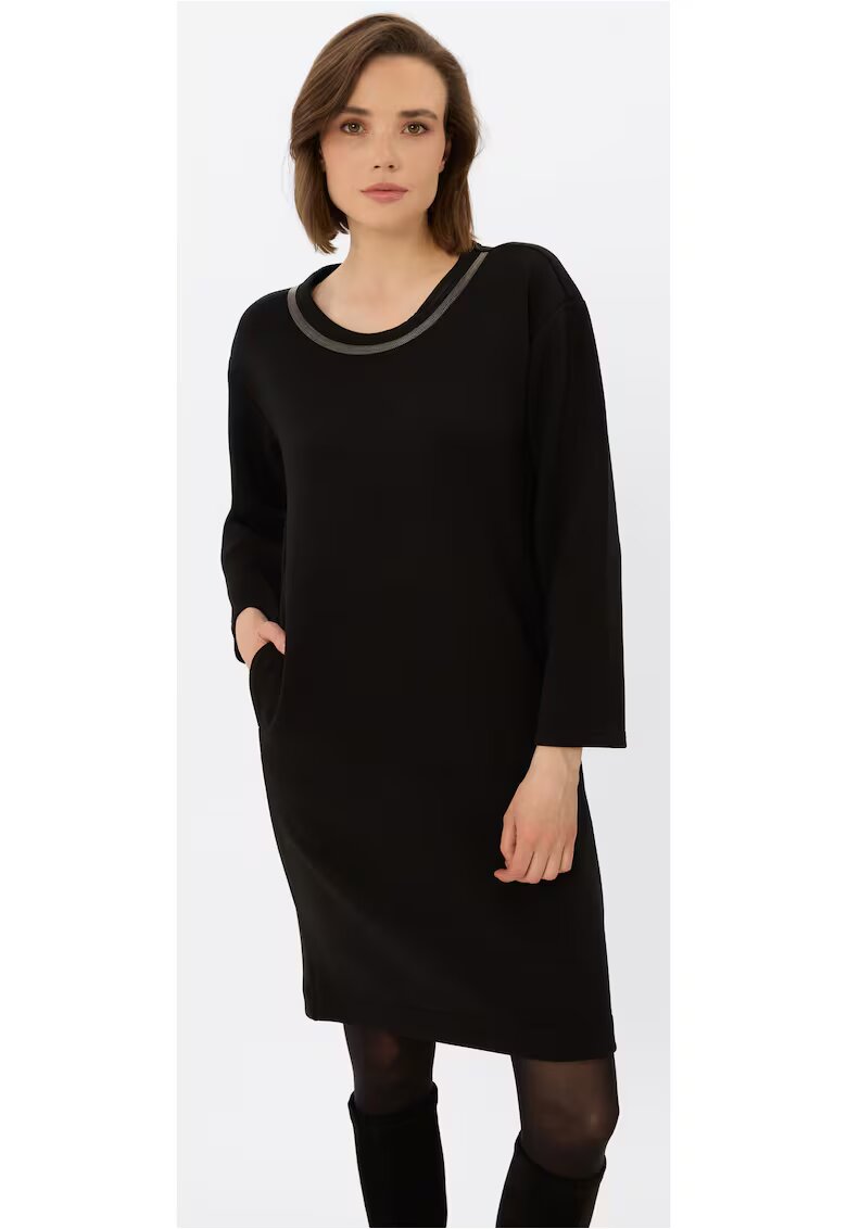 Volcano Rochie neagra cu decolteu decorativ G-Deva - Negru