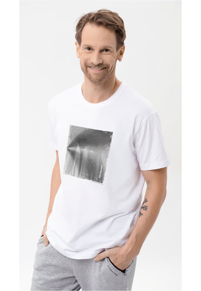 Volcano Tricou alb pentru barbati T-Vibes - Comfort Fit - Alb