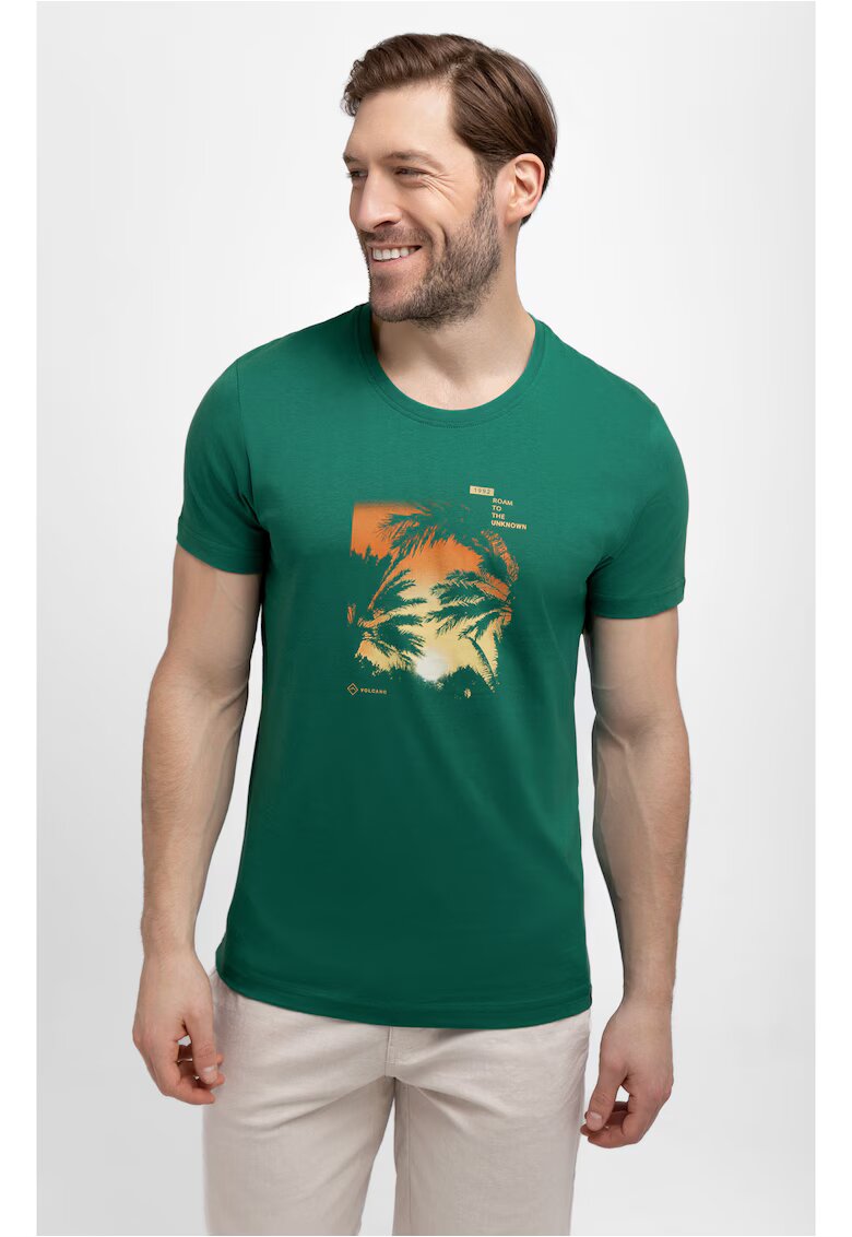 Volcano Tricou din bumbac pentru barbati T-Roam verde