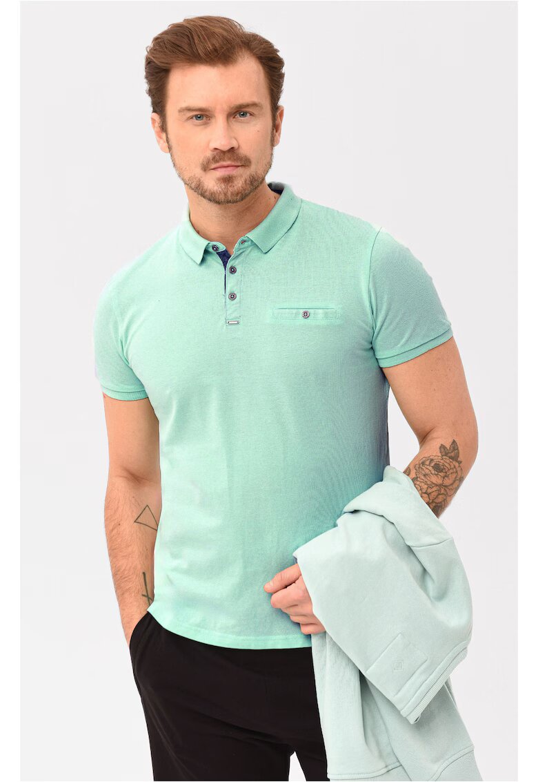 Volcano Tricou polo pentru barbati O-Nick - menta
