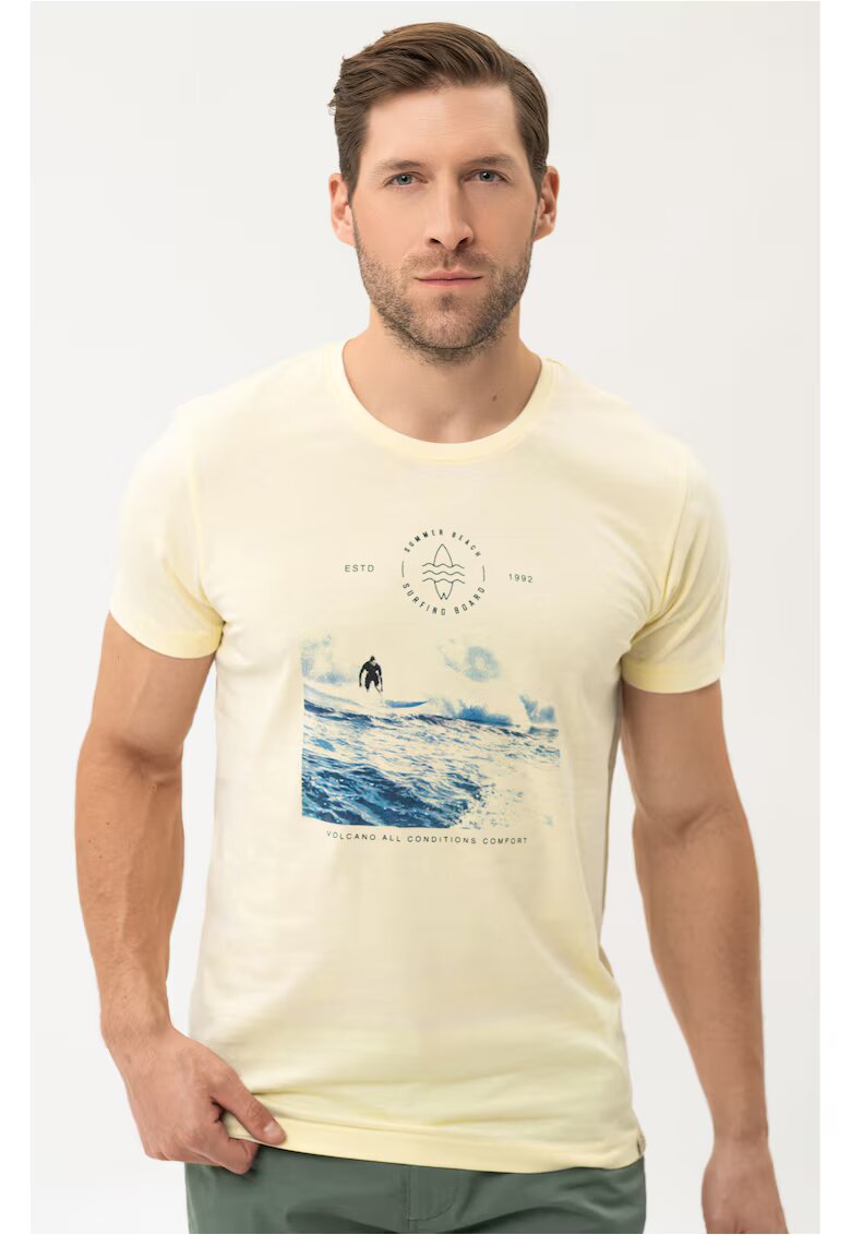 Volcano Tricou T-Board pentru barbati galben - surfing