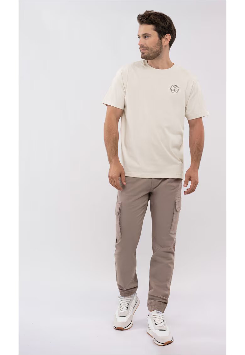 Volcano Tricou T-Eld pentru barbati - crem - logo pe spate - Crem