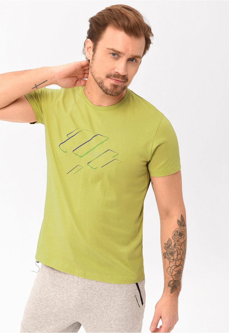 Volcano Tricou T-Laser pentru barbati - lime cu imprimeu
