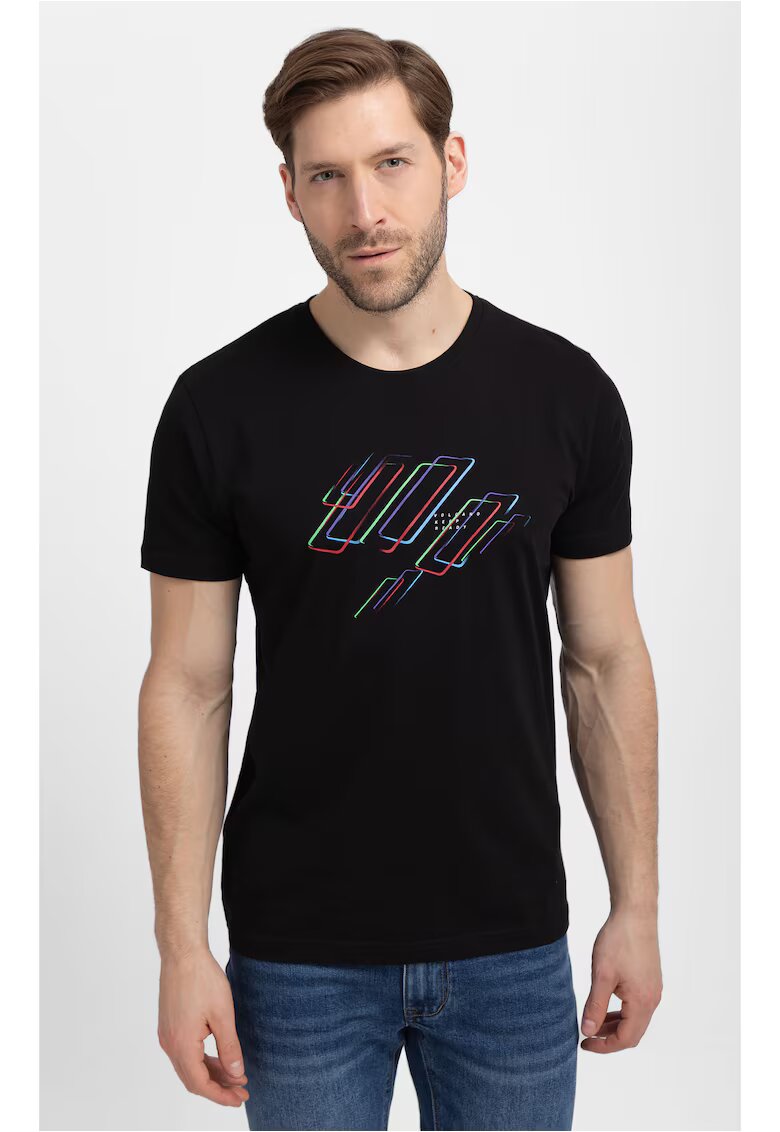Volcano Tricou T-Laser pentru barbati - negru cu imprimeu - Negru
