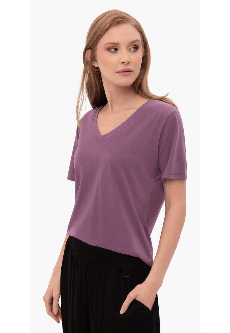 Volcano Tricou T-Lea pentru femei - violet - cu decolteu in V - Violet