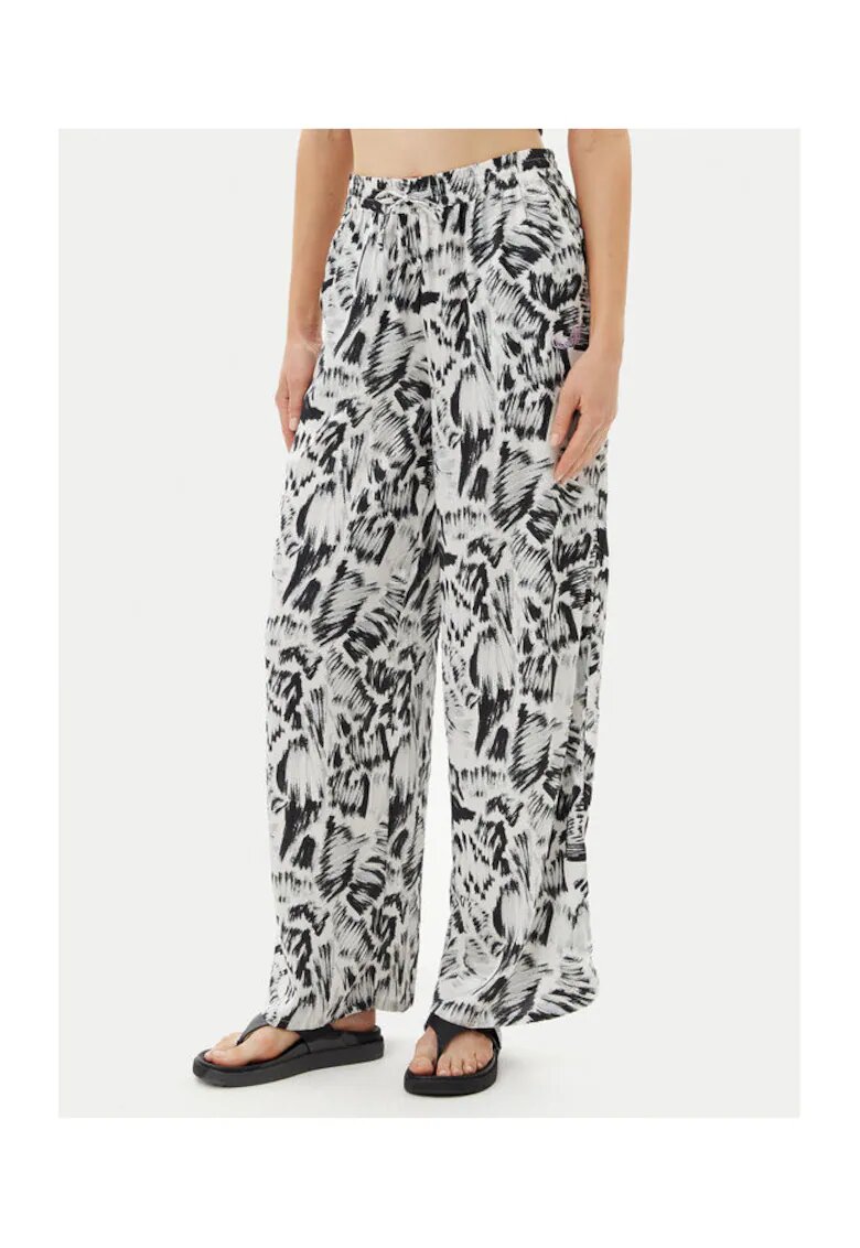 Volcom Pantaloni largi pentru dama stofa - negru/alb