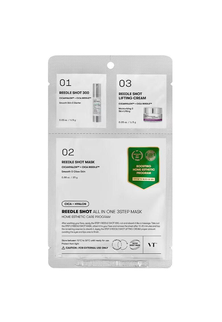 VT Cosmetics Masca de fata Reedle Shot All In One - 3 pasi 1 -5g+25g+1 -5g