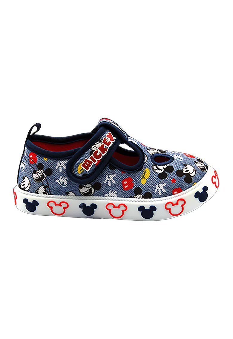 Walt Disney Pantofi cu inchidere velcro cu Mickey Mouse - Rosu/Negru/Albastru