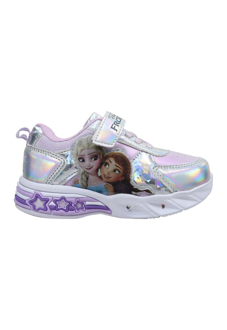 Walt Disney Pantofi sport cu model si LED-uri - Lila/Argintiu