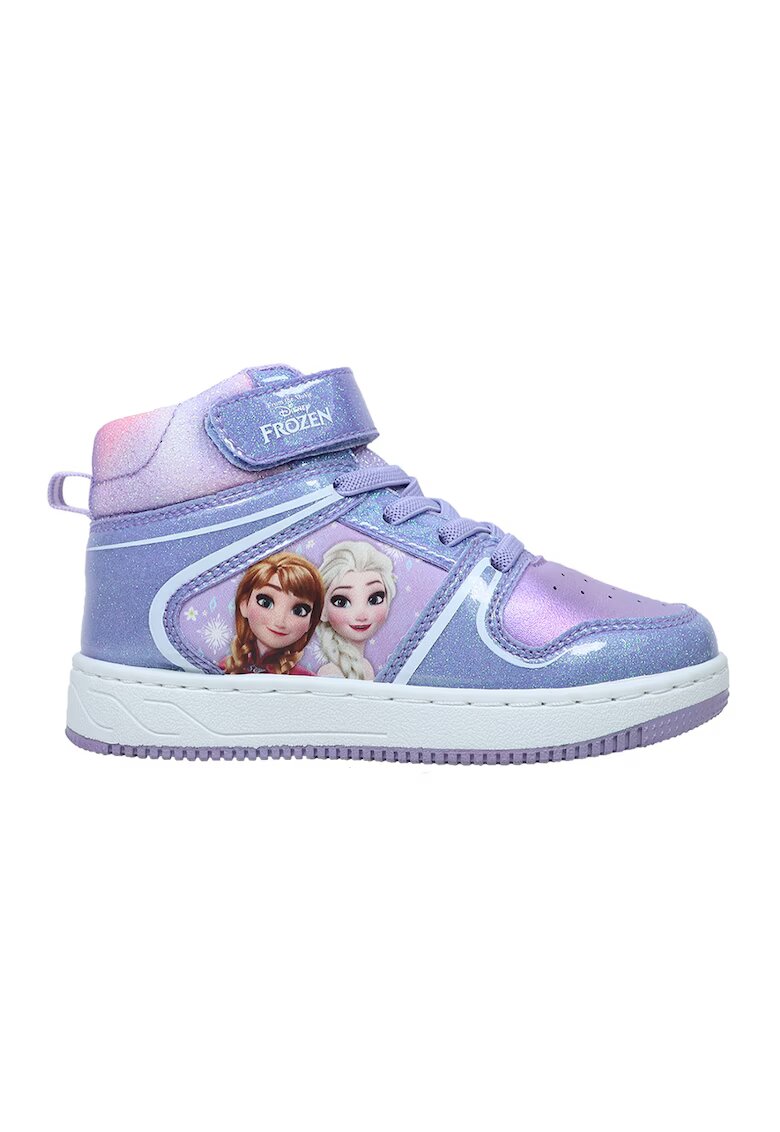 Walt Disney Pantofi sport medii cu aspect stralucitor si Frozen - Violet deschis/Albastru prafuit