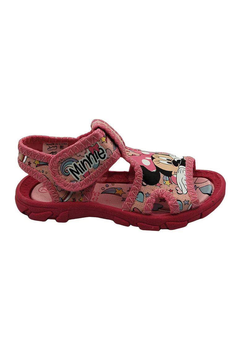 Walt Disney Sandale cu imprimeu Minnie Mouse si velcro - Roz