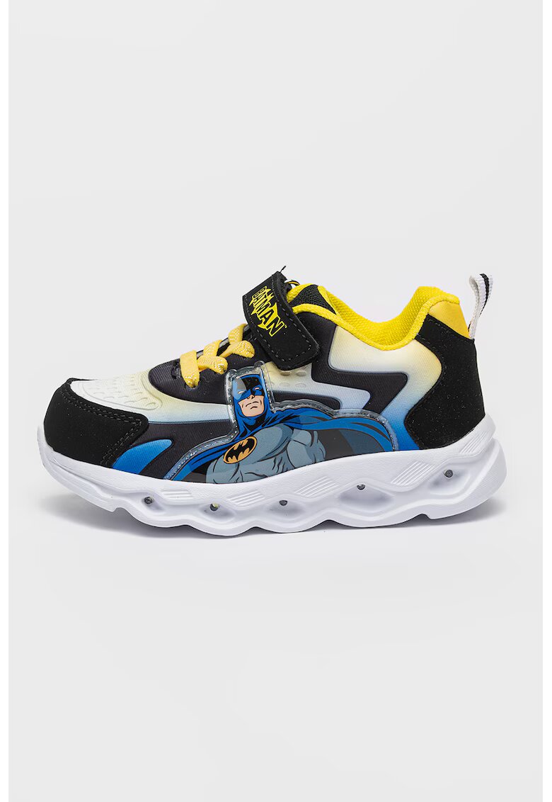 Warner Bros Pantofi sport textili cu lumini Batman - Negru/Galben/Albastru