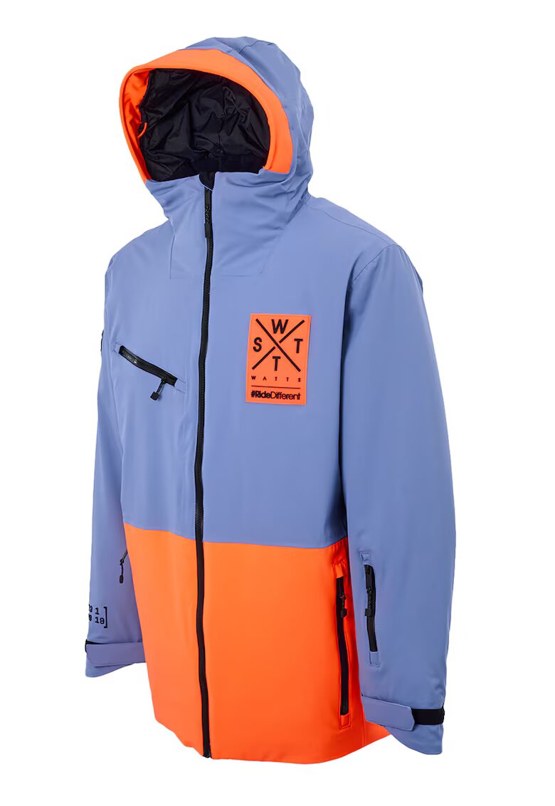 Watts Jacheta cu gluga pentru snowboard Temper - Portocaliu mandarina/Albastru deschis