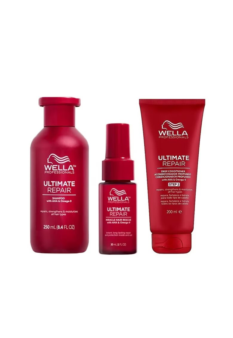 Wella Professionals Pachet Ultimate Repair – Sampon 250 ml + Balsam 200 ml + Tratament Miracle Hair Rescue 30 ml