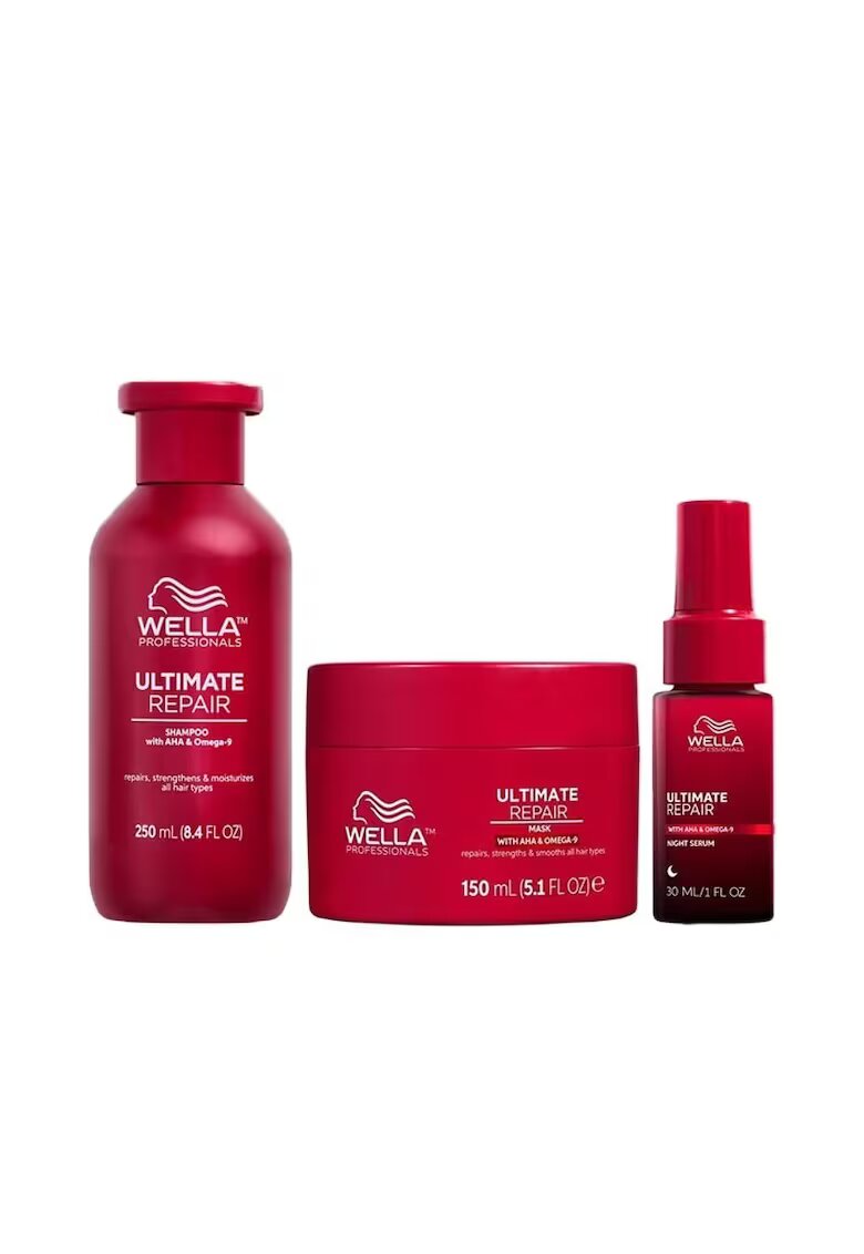Wella Professionals Pachet Ultimate Repair – Sampon 250 ml + Masca 150 ml + Ser de noapte 30 ml