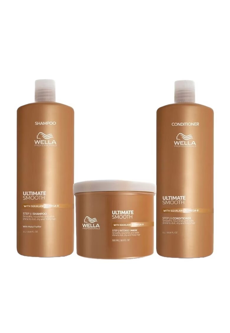 Wella Professionals Pachet Ultimate Smooth – Sampon - 1000 ml + Balsam - 1000 ml + Masca - 500 ml