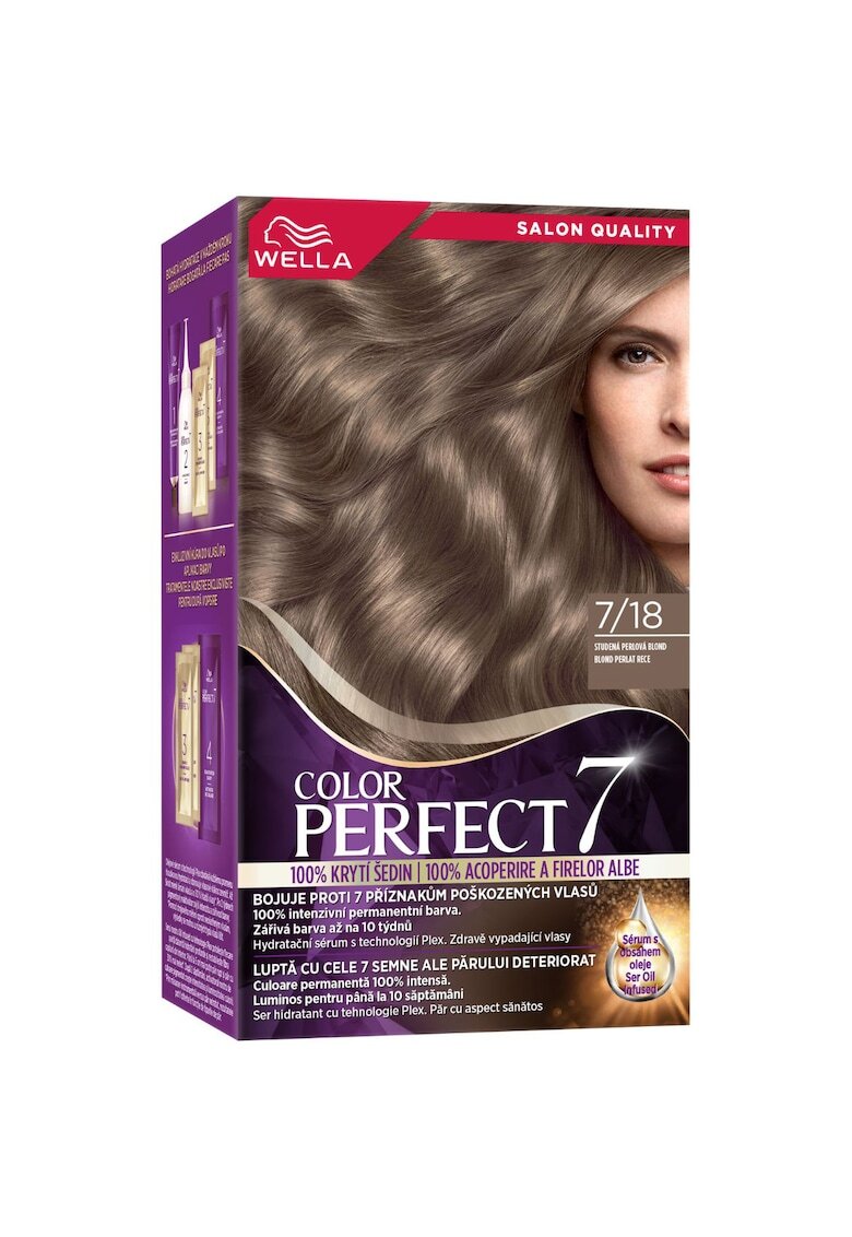 Wella Vopsea de par permanenta Color Perfect - 135ml - Blond Perlat Rece 7/18