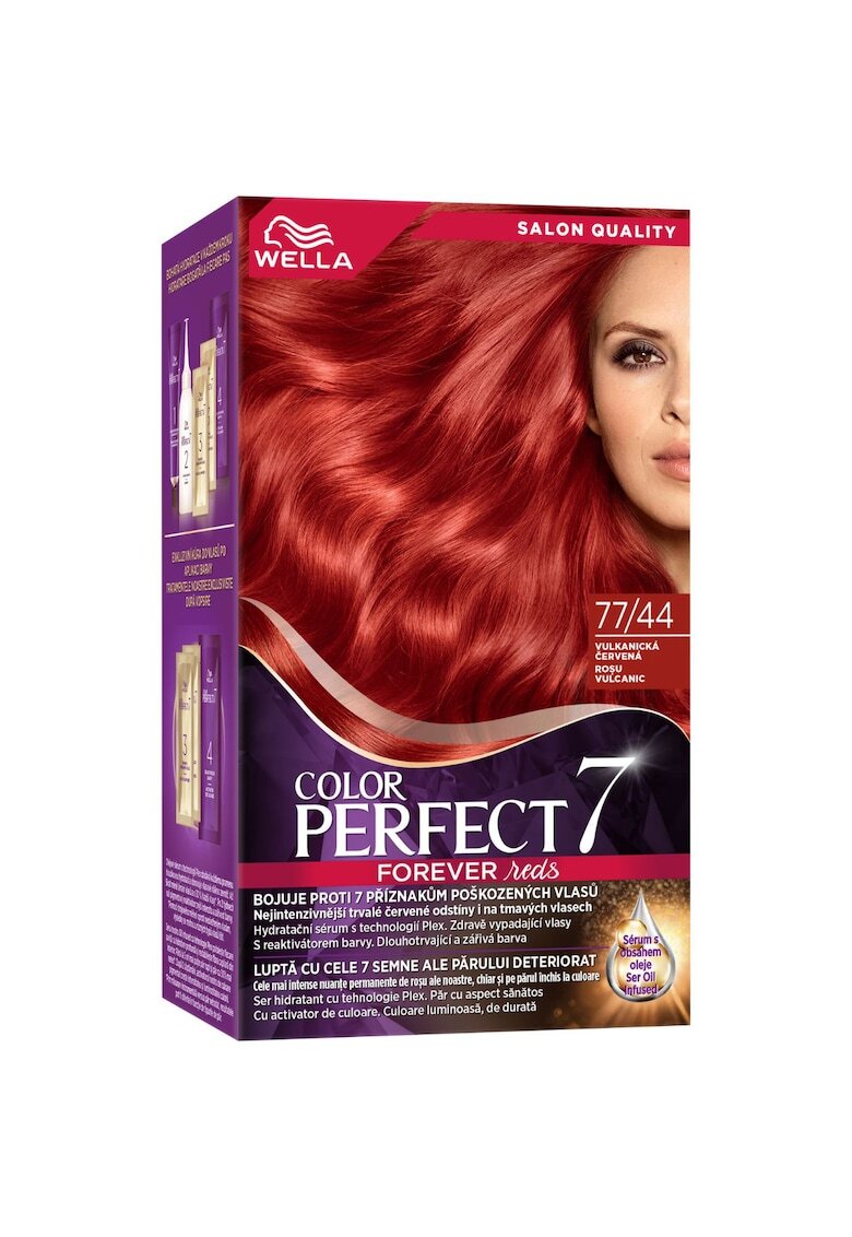 Wella Vopsea de par permanenta Color Perfect - 135ml - Rosu Vulcanic 77/44