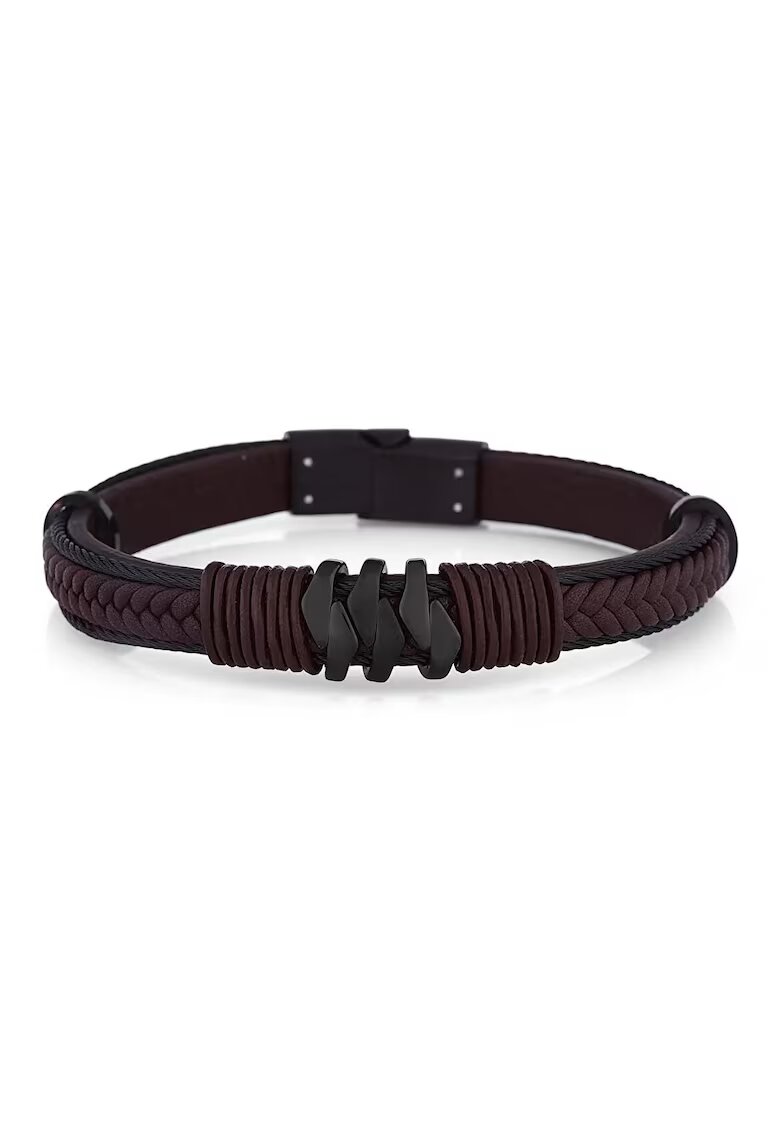 Wesse Bratara pentru barbati din Piele ecologica - lungime 20 cm - JWQG3015