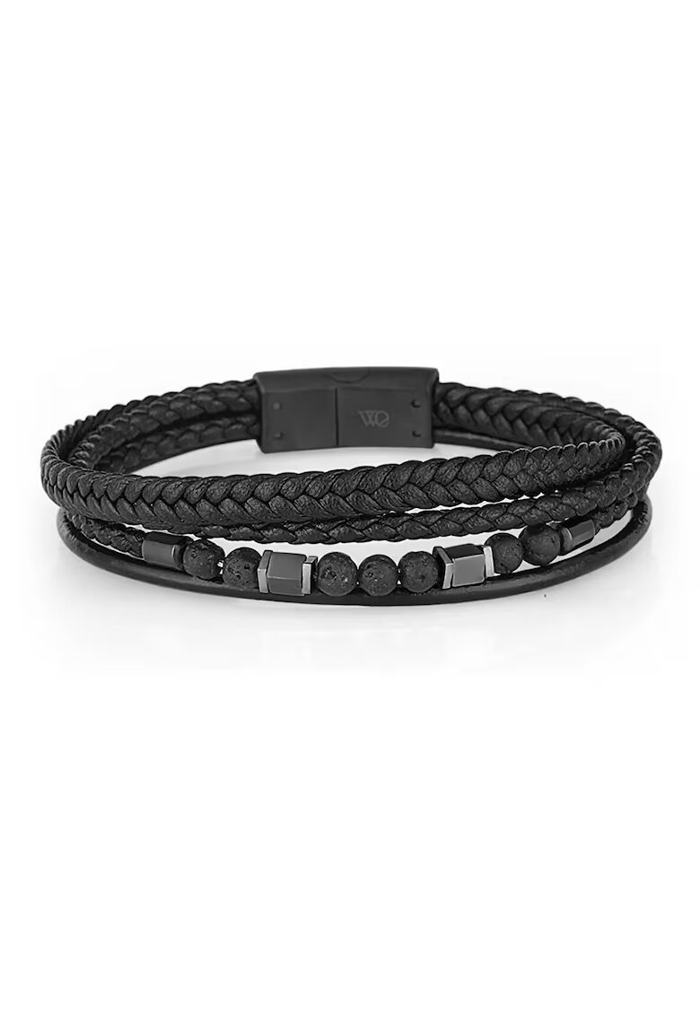 Wesse Bratara pentru barbati din Piele ecologica - lungime 21 cm - JWQG3033