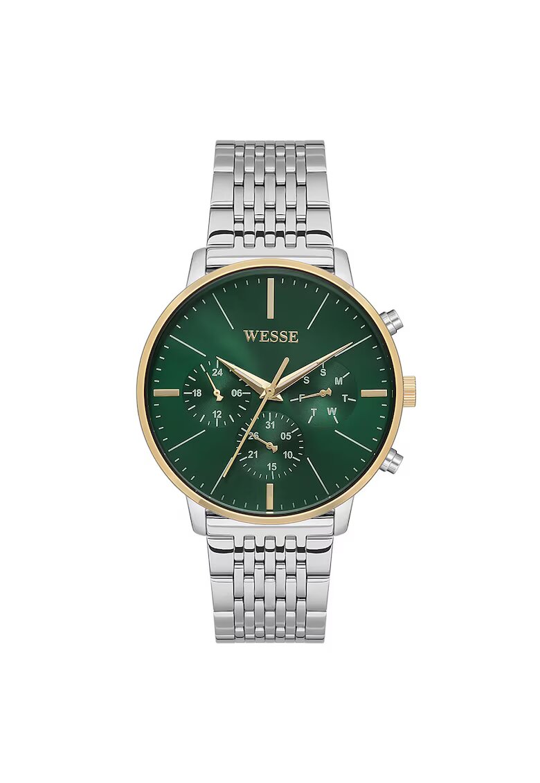 Wesse Ceas barbatesc model WWG401105SSA - curea din otel gri - cadran verde - 42x42mm