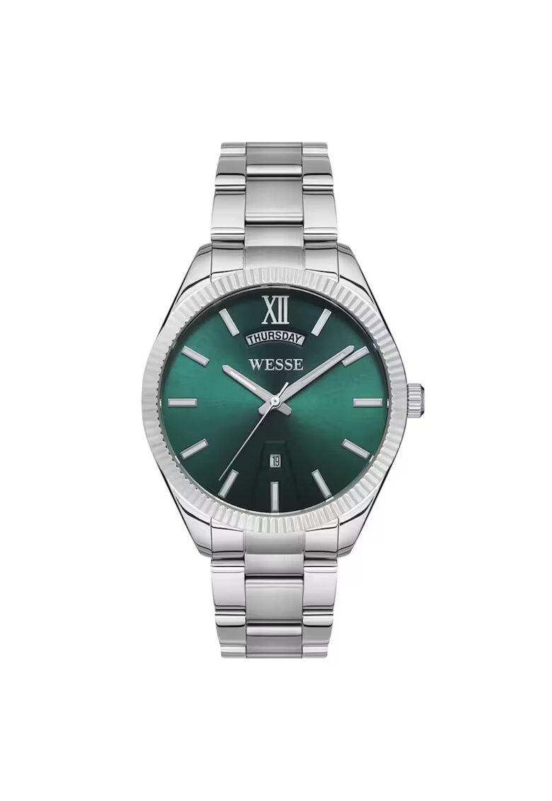 Wesse Ceas barbatesc WWG205506 - 42 mm - curea metalica - cadran verde - rezistent la apa 5 ATM