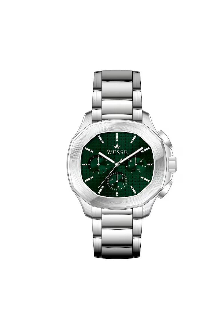 Wesse Ceas barbatesc WWG209404 - curea metalica - cadran verde - 44 mm - rezistent la apa 5 ATM