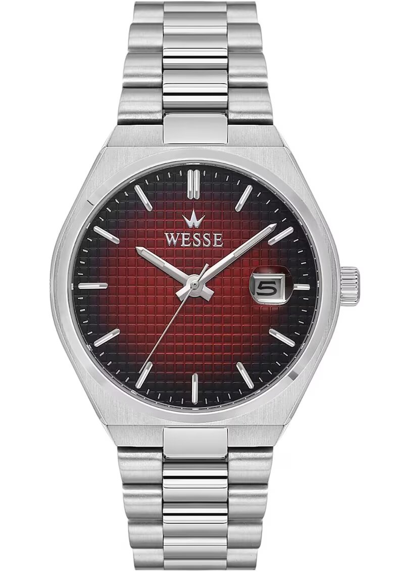 Wesse Ceas barbatesc WWG209508 40mm - curea metalica - cadran burgundy - rezistent la apa 5 ATM