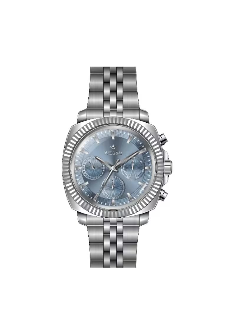 Wesse Ceas barbatesc WWG210001 - curea din otel - gri metalizat - cadran albastru - 42mm