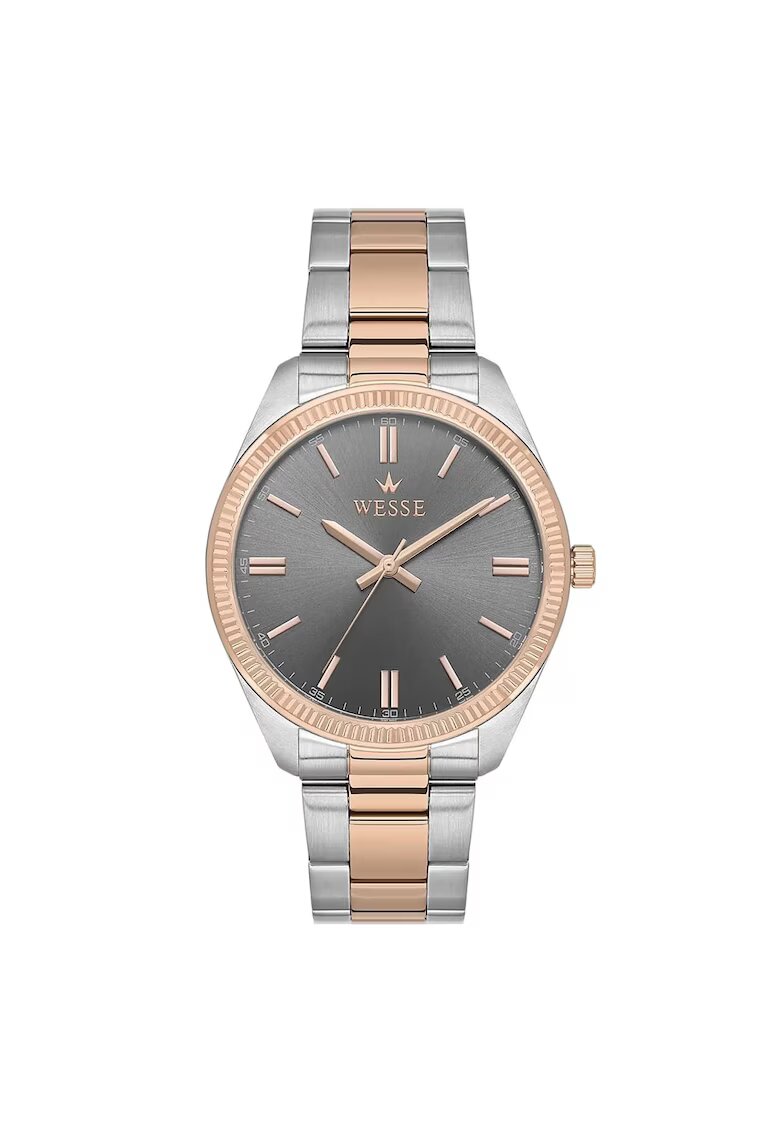 Wesse Ceas barbatesc WWG210307 41mm - curea otel - auriu roz/argintiu - mecanism Quartz