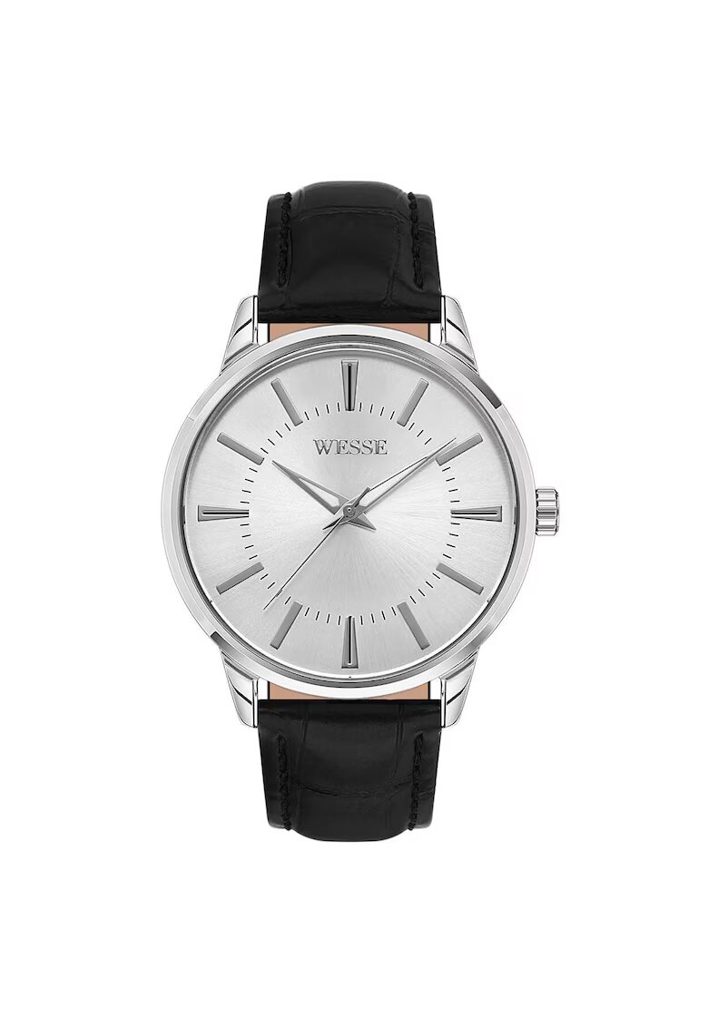Wesse Ceas barbati WWG203813 clasic argintiu 41mm curea neagra piele