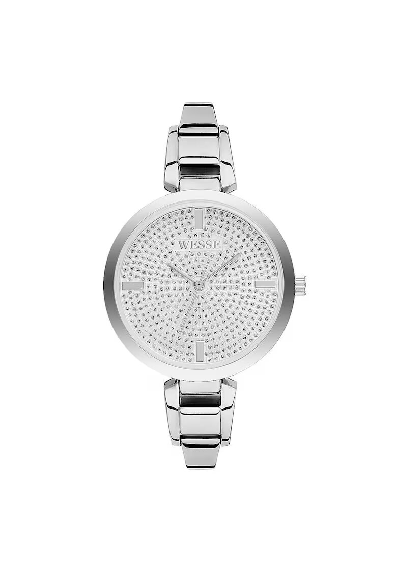 Wesse Ceas dama model WWL101403A - otel - gri - 36x7mm - rezistent la apa 5 ATM - cu cristale Swarovski